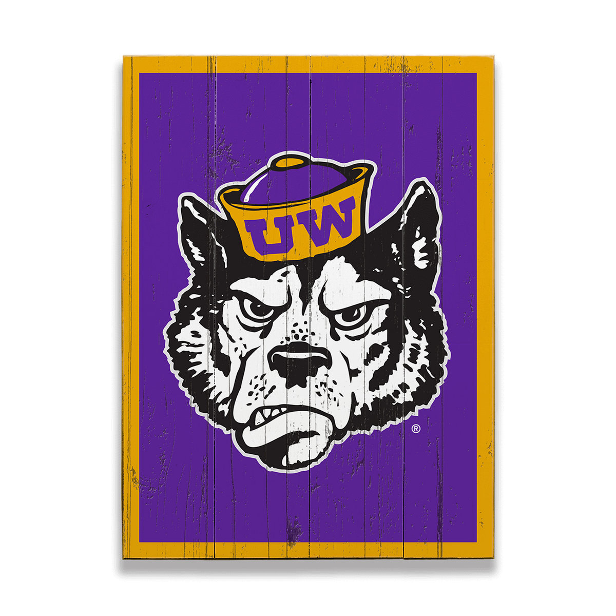 Washington Huskies: Sailor Dawg - Wood Plank Wall Art