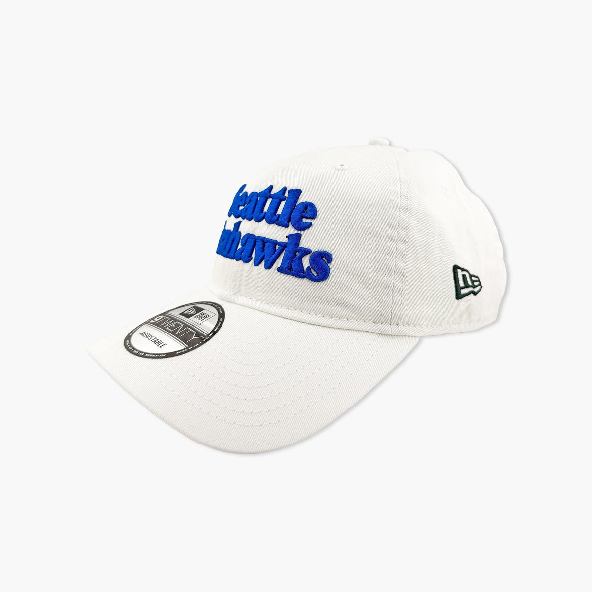Seattle Seahawks 1980's Sideline White Adjustable Hat