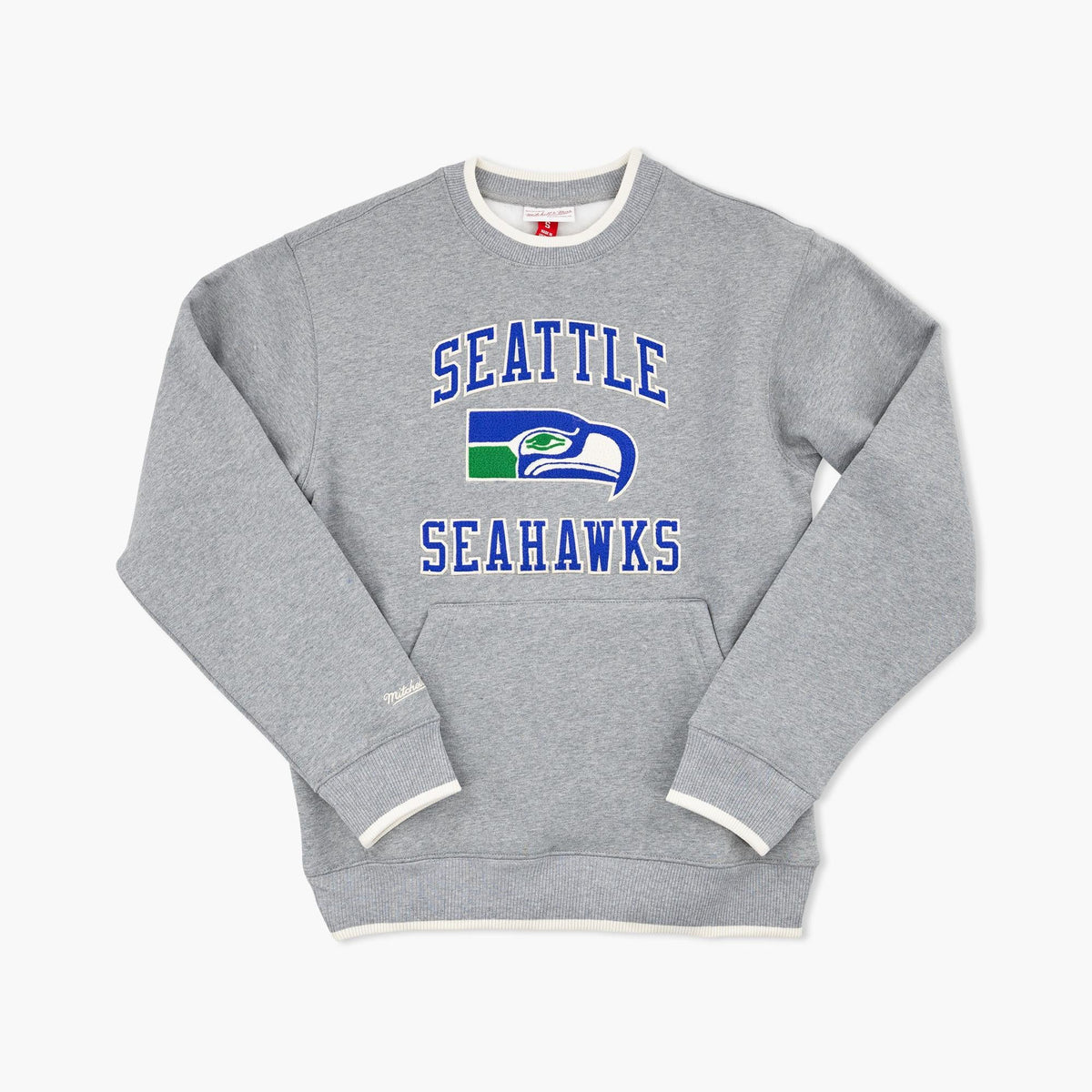 Seattle Seahawks Grey Throwback Premium Essentials Heavyweight Crewneck