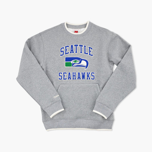 Seattle Seahawks Grey Throwback Premium Essentials Heavyweight Crewneck