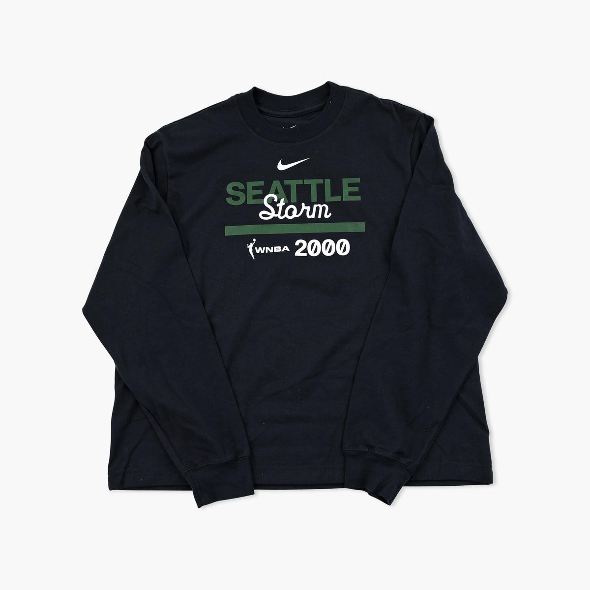 Seattle Storm Black Cursive Script Women's Boxy Long-Sleeve T-Shirt