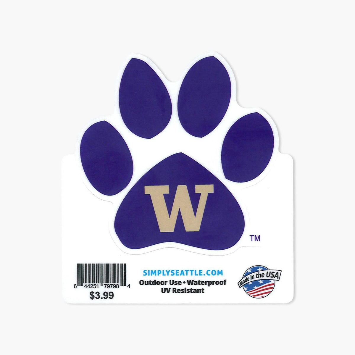 Washington Huskies Paw Print Sticker