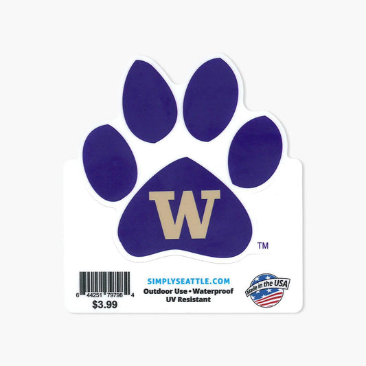 Washington Huskies Paw Print Sticker
