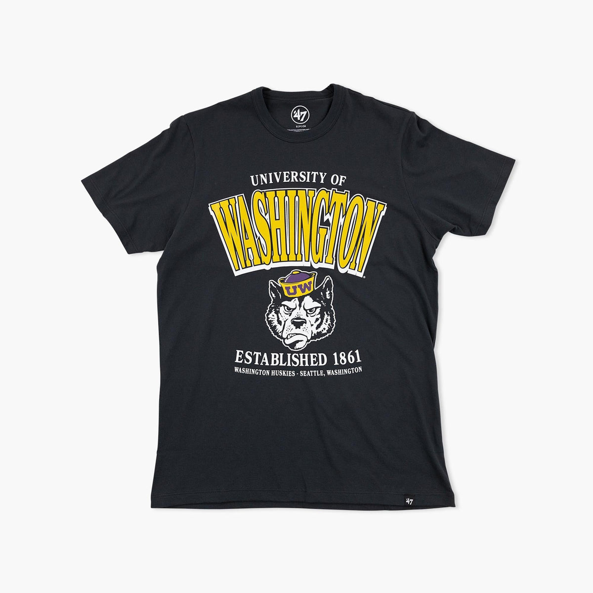 Washington Huskies Black Checkdown Franklin T-Shirt