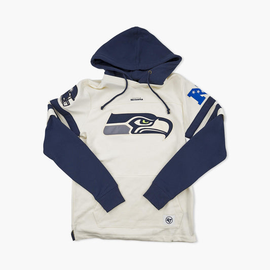 Seattle Seahawks Cream Split Zone Cornerback Pullover Hoodie