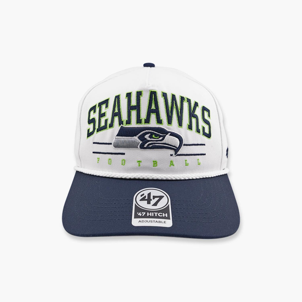 Seattle Seahawks White Roscoe Two Tone Hitch Snapback