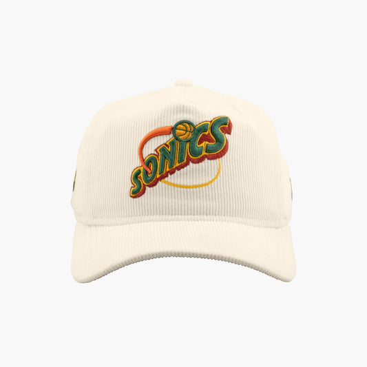 Seattle SuperSonics Chrome Wordmark Corduroy "Golfer" Snapback