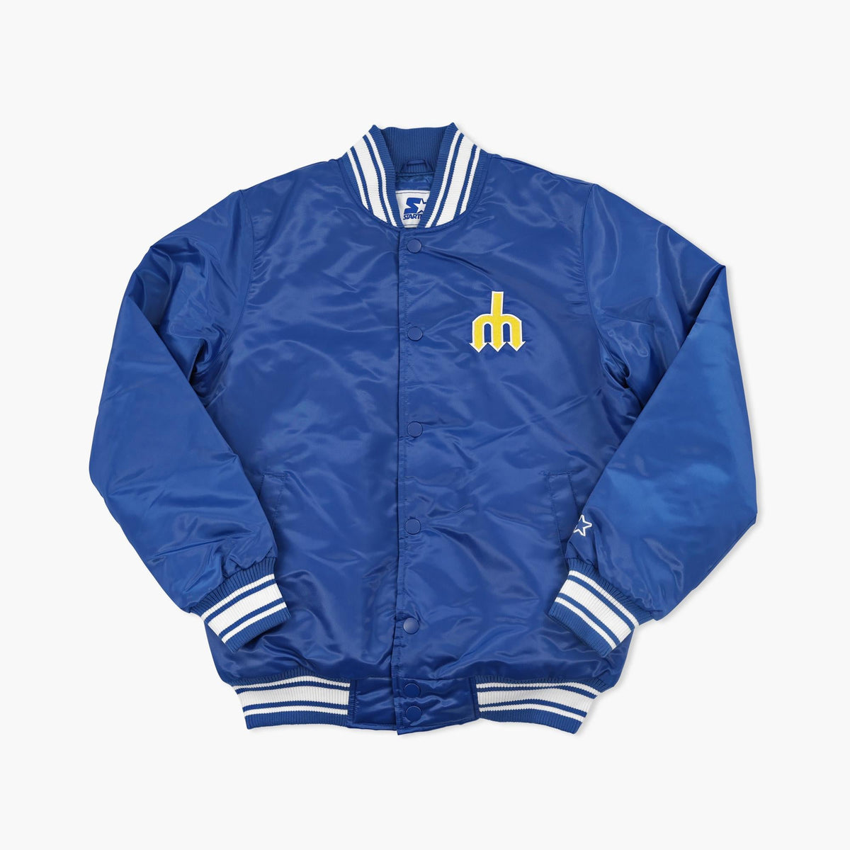 Seattle Mariners Royal Throwback Logo Starter Lightweight Satin Jacket