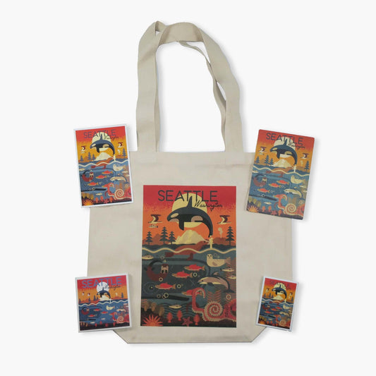 LP Seattle Marine Animals Geometric Souvenir