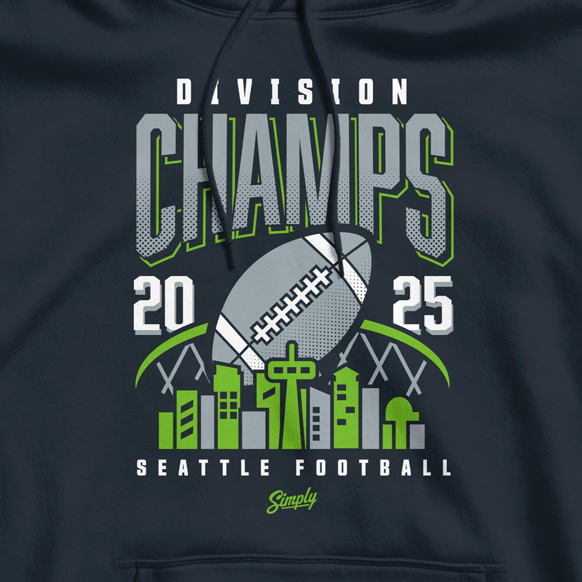 Northwest Royalty 2025 Division Champs Seattle Football Navy Hoodie