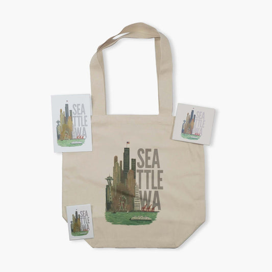 LP Seattle Vintage Watercolor Souvenir