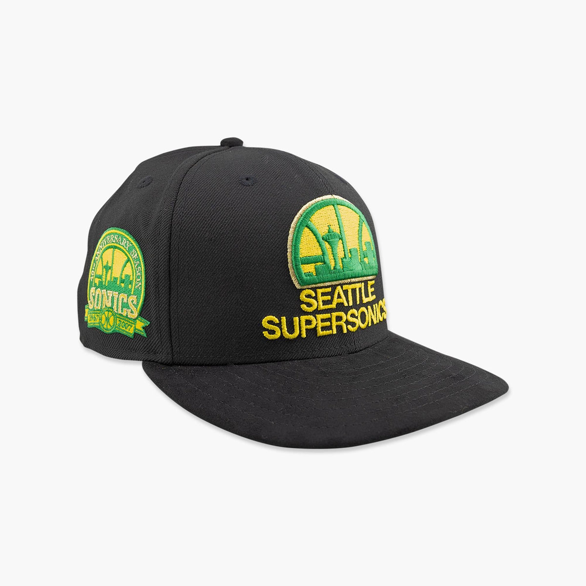 Seattle SuperSonics Black Stacked Skyline Snapback