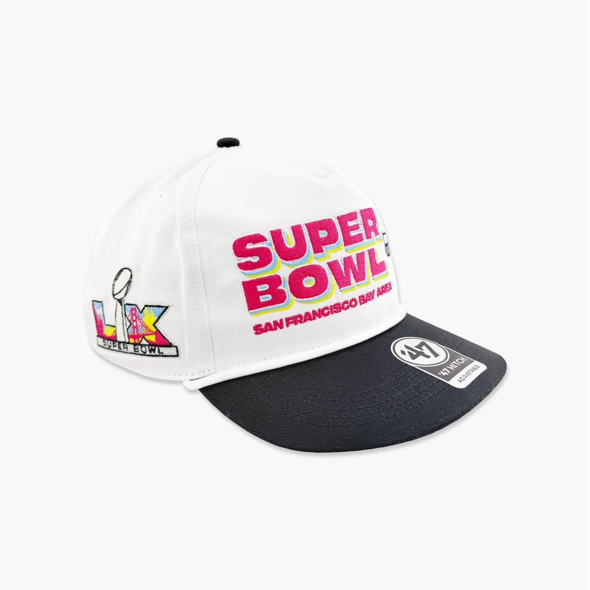 Seattle Seahawks '47 Super Bowl LX Stacked Hitch Adjustable Hat - White/Black
