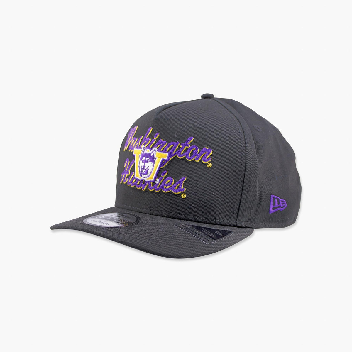 Washington Huskies Black Chainstitch Snapback