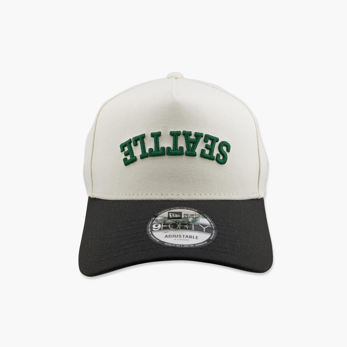 Seattle SuperSonics Cream Inverted Wordmark A-Frame Snapback