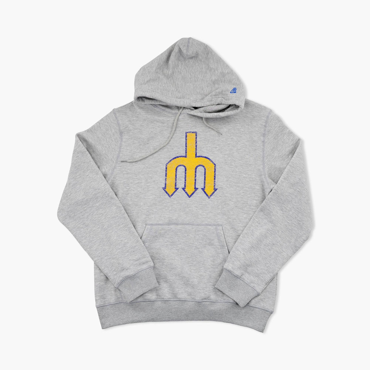 Seattle Mariners Vintage Trident Grey Pullover Hoodie