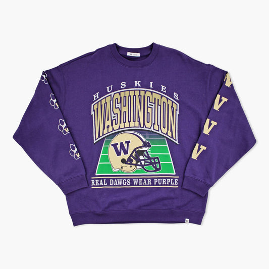 Washington Huskies Women's Go Big Glitter Oversized Crewneck