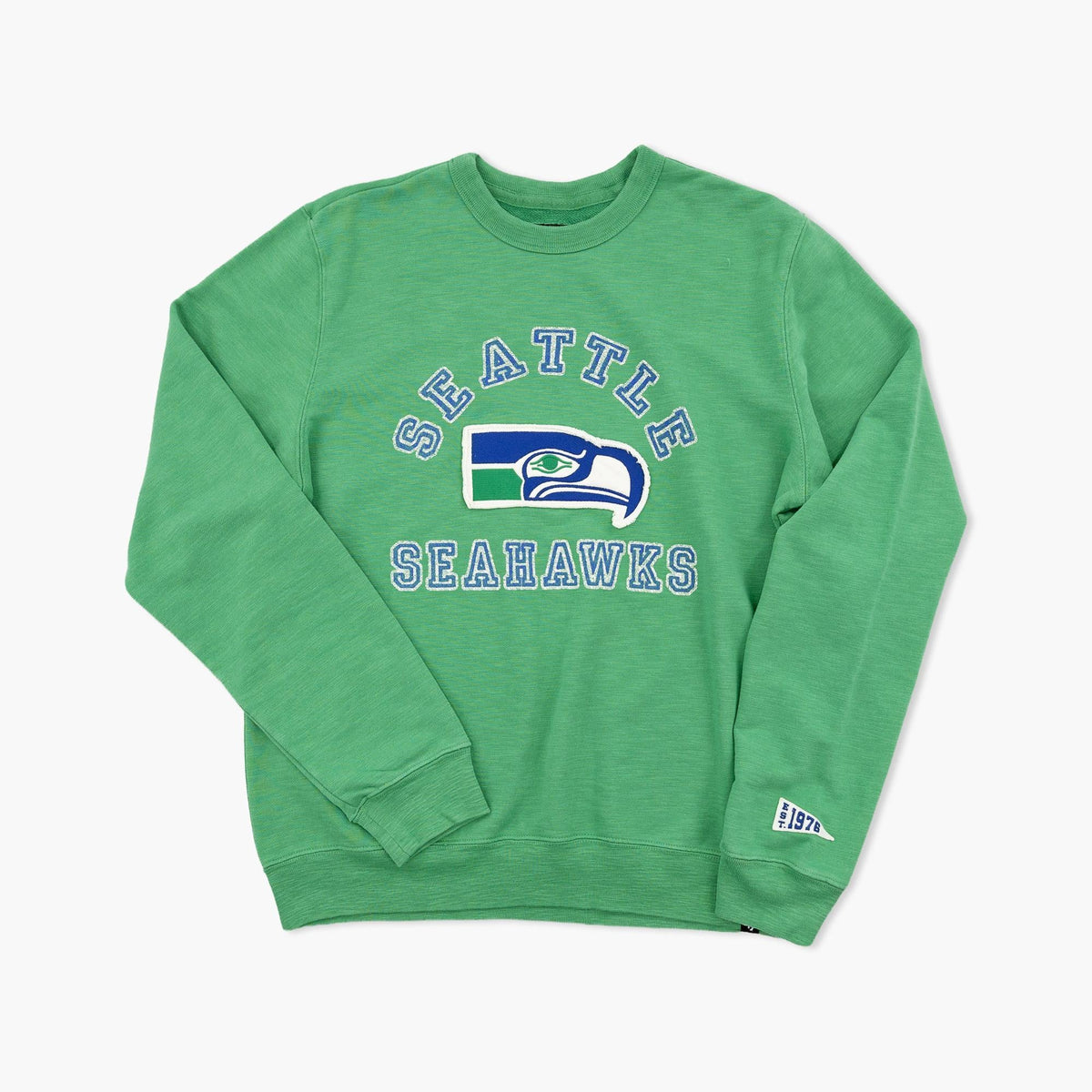Seattle Seahawks Kelly Green Throwback French Terry Crewneck