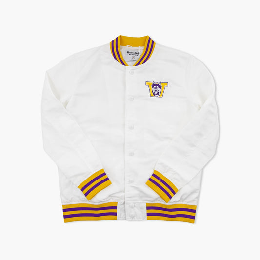Washington Huskies White Classic Throwback Bomber Jacket