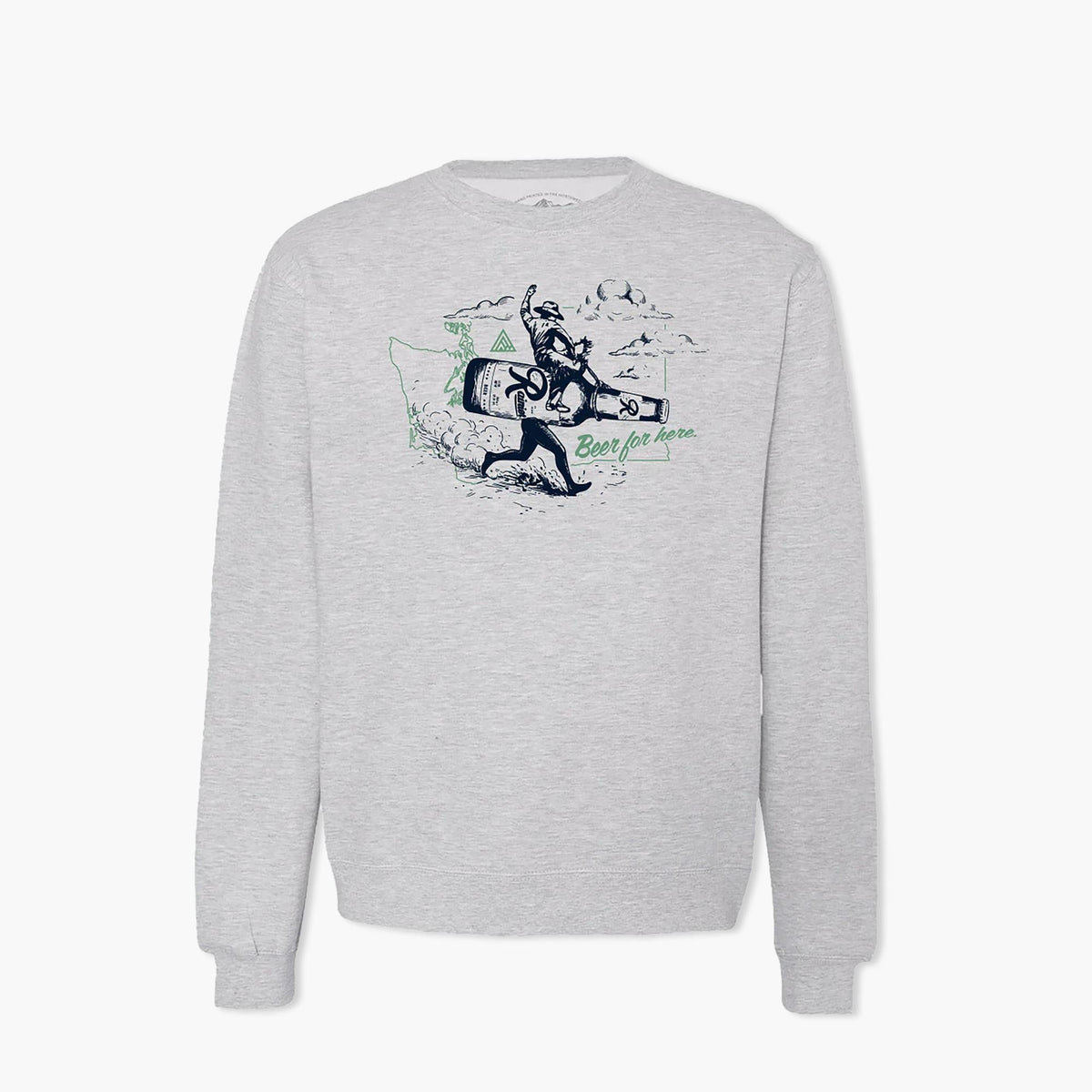 Rainier Beer Athletic Grey Newport Crewneck