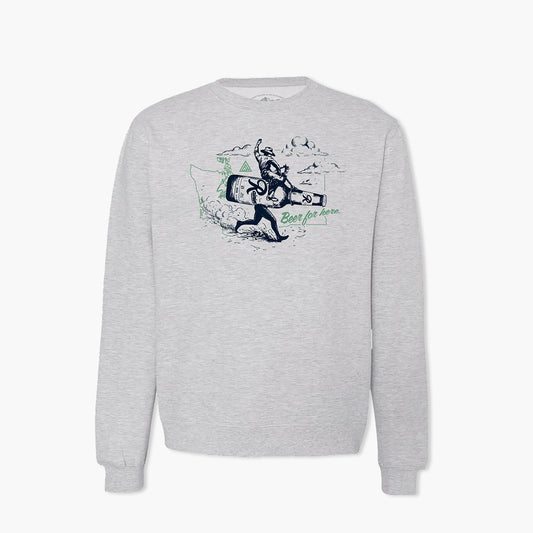 Rainier Beer Athletic Grey Newport Crewneck