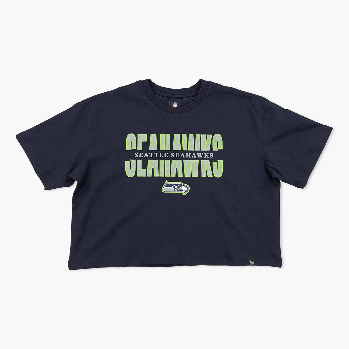 Seattle Seahawks Navy Gridline Oversized Women’s T-Shirt