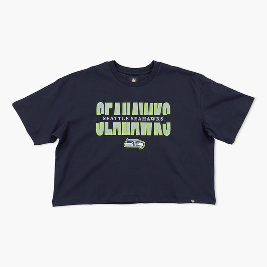 Seattle Seahawks Navy Gridline Oversized Women’s T-Shirt