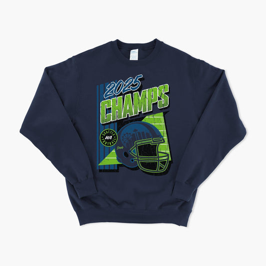 Gridiron Glory 2025 Champs Navy Crewneck