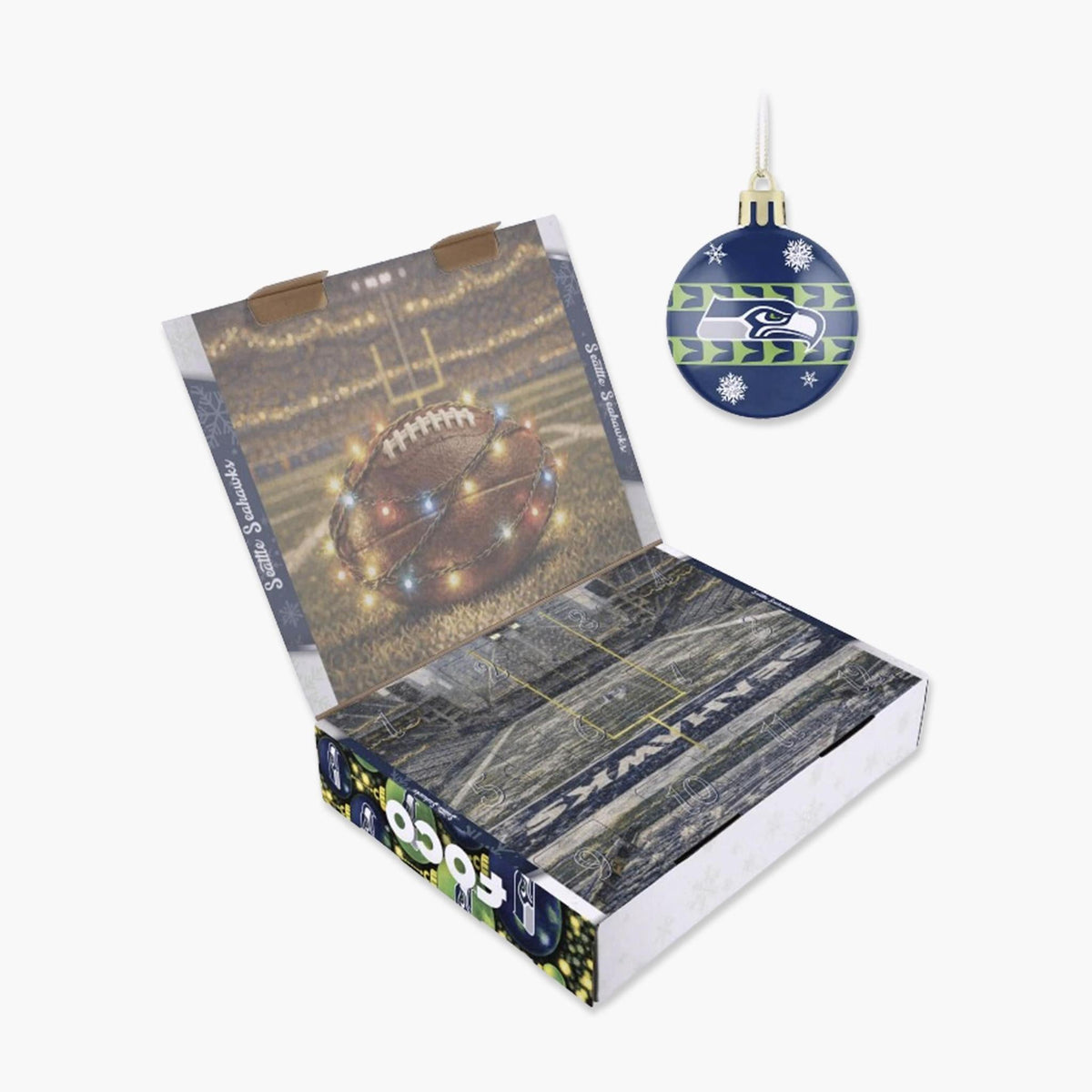 Seattle Seahawks Advent Calendar Holiday Ornament Mystery Box