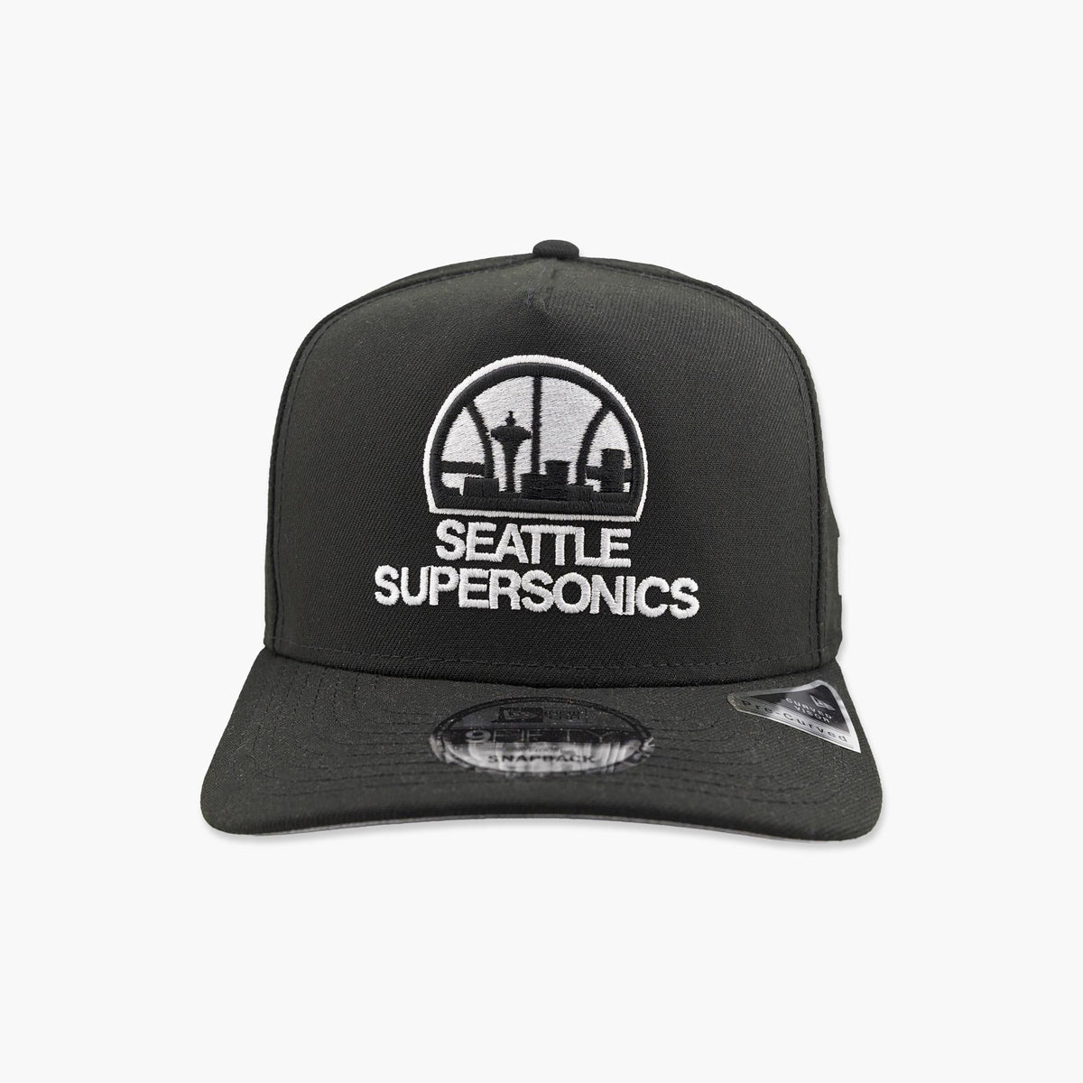 Seattle SuperSonics Skyline Black and White A-Frame Snapback