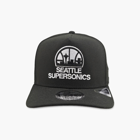 Seattle SuperSonics Skyline Black and White A-Frame Snapback