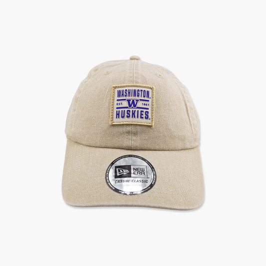Washington Huskies Washed Khaki Heritage Patch Adjustable Hat