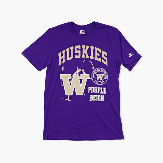 Washington Huskies Purple Uprights Premium Applique T-Shirt