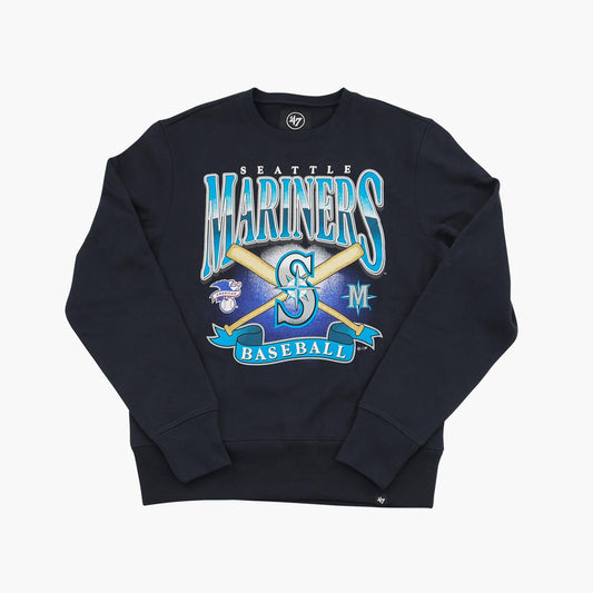Seattle Mariners Navy Crossed Bats Crewneck