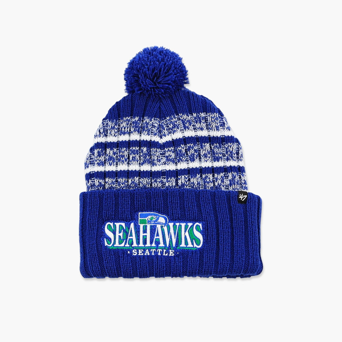 Seattle Seahawks Historic Royal Tavern Cuff Pom Beanie