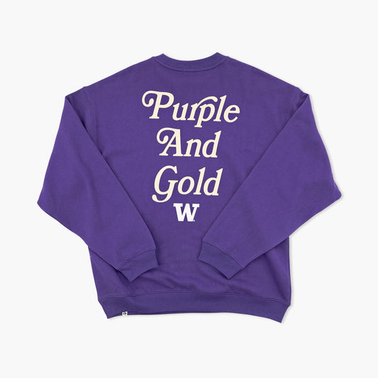 Washington Huskies Purple Shout It Out Oversized Women's Crewneck