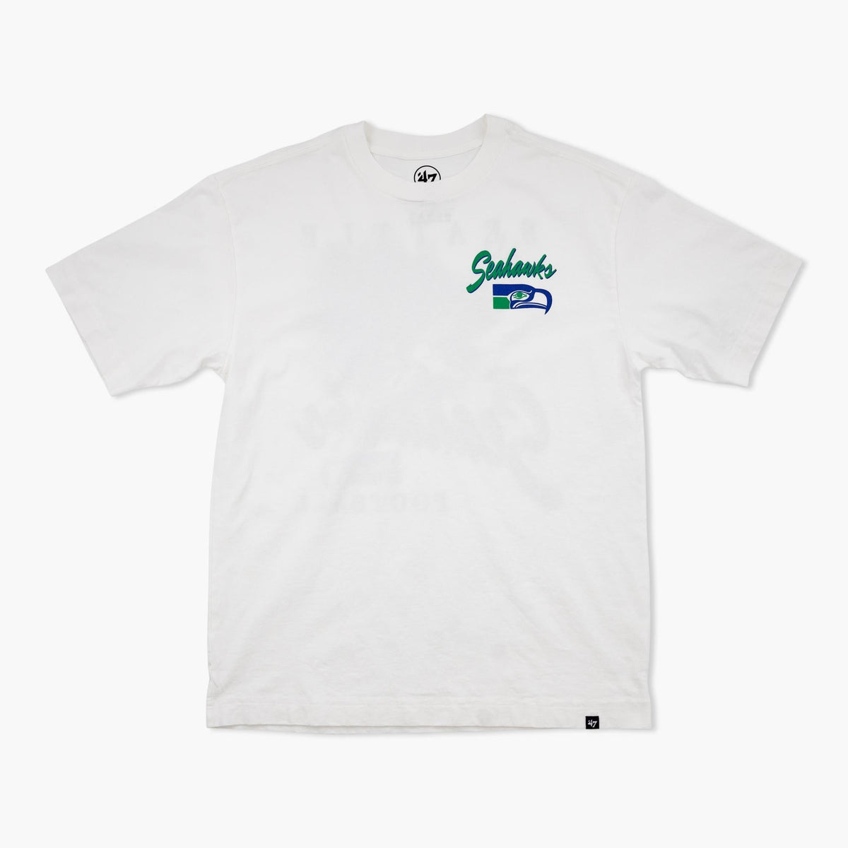 Seattle Seahawks White Throwback KO Illustrated Foundation T-Shirt