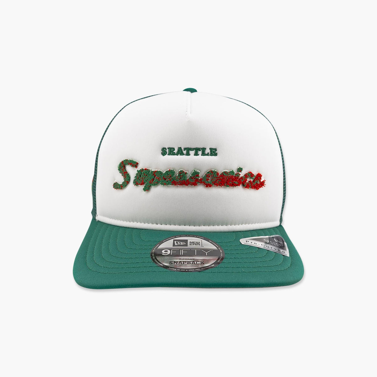 Seattle SuperSonics Dark Green & White Script Trucker Snapback