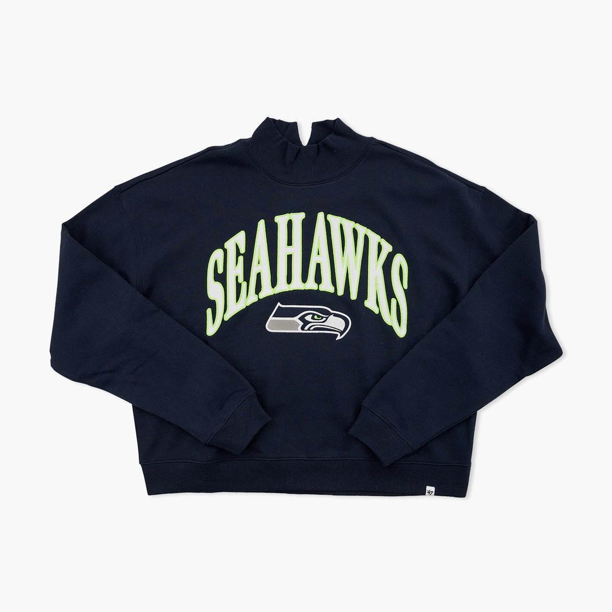 Seattle Seahawks Navy Vantage Women's Mock Neck Pullover