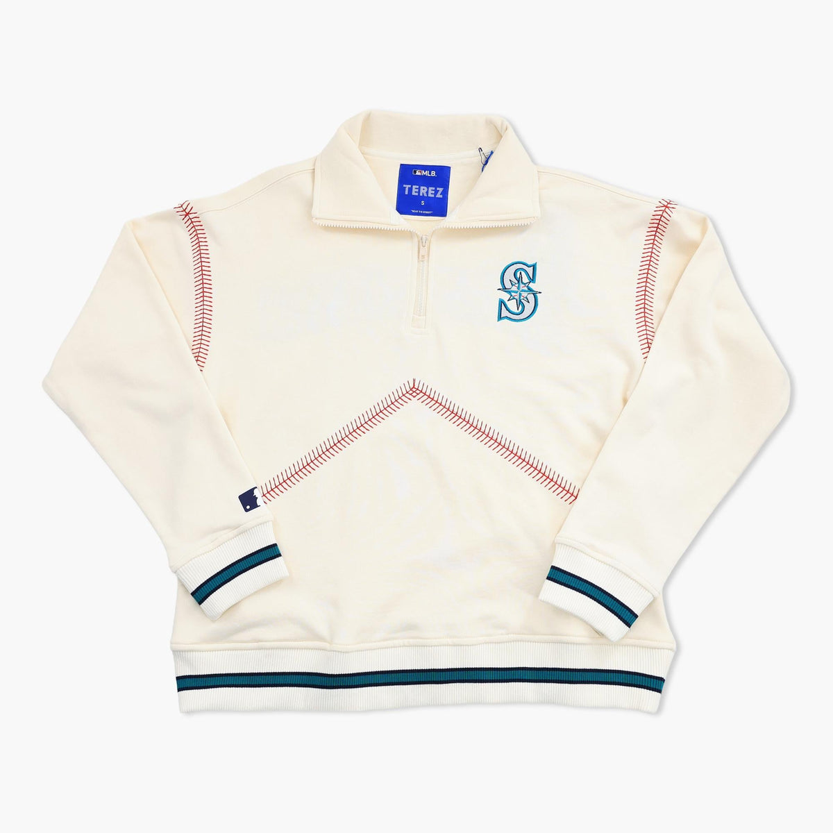 Seattle Mariners Terez Women's Sugar Swizzle Baseball Stitch 1/4-Zip