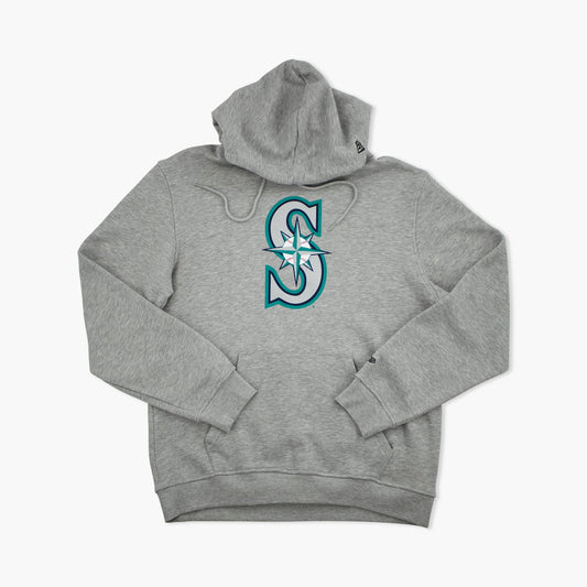 Seattle Mariners Heather Grey Primary Logo Hoodie