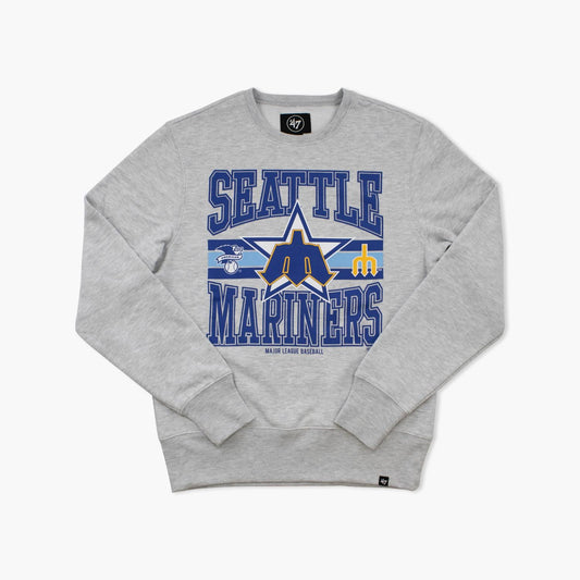 Seattle Mariners Relay Grey Letters Headline Crewneck