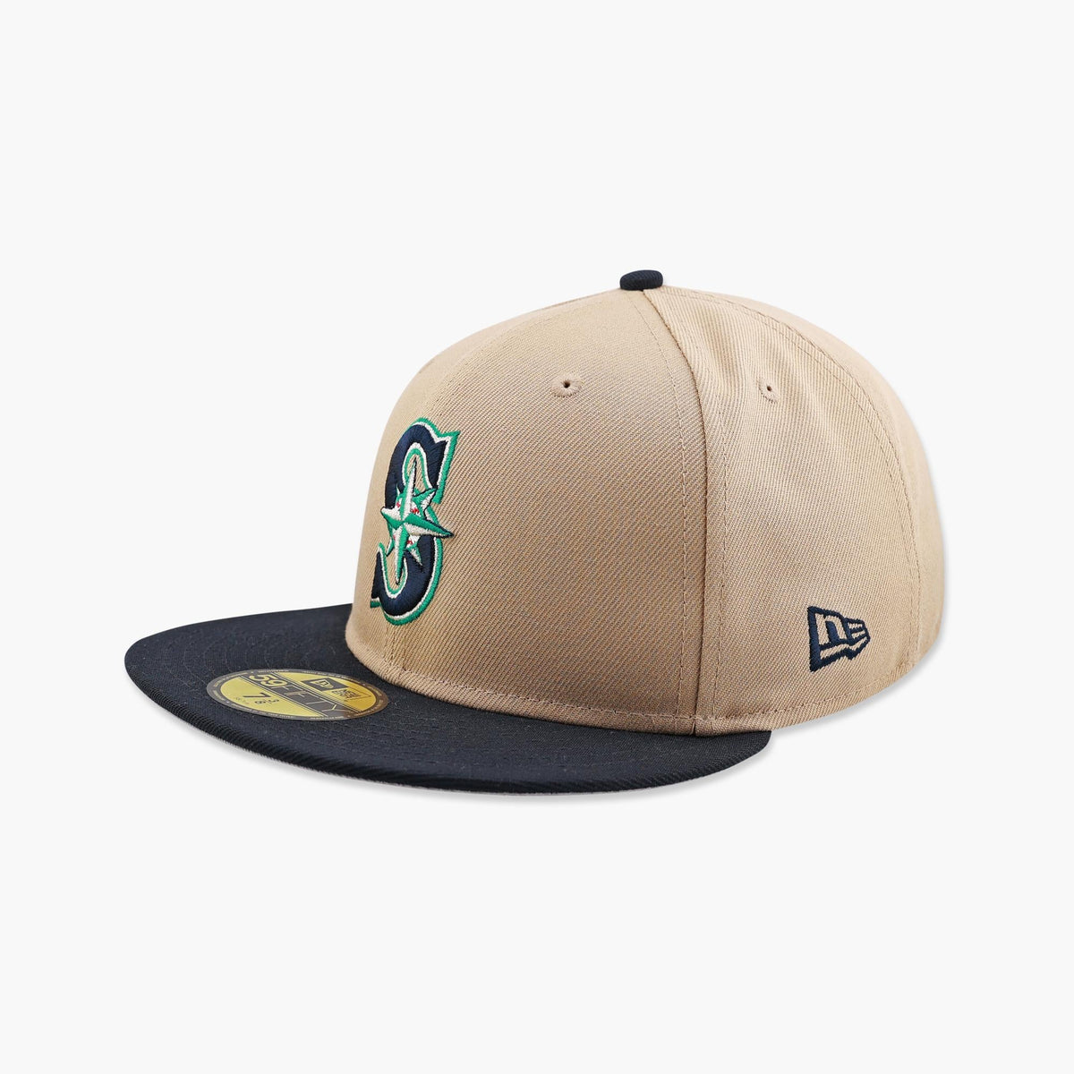 Seattle Mariners Primary Logo Khaki/Navy Fitted Hat