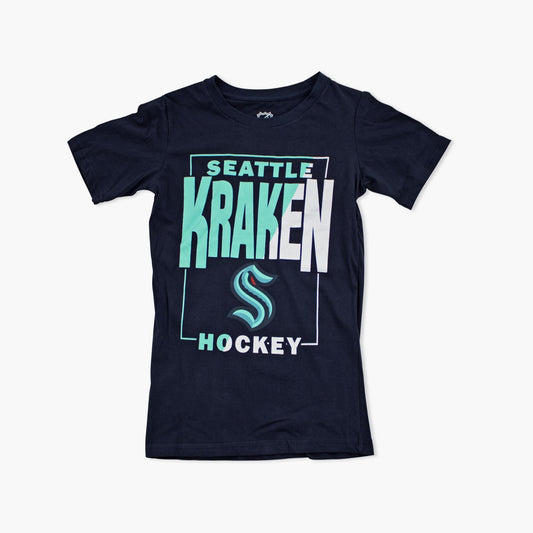 Seattle Kraken Coin Toss Youth Navy T-Shirt