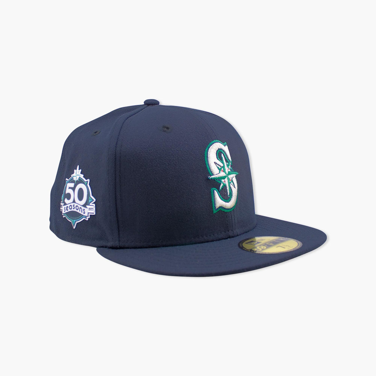 Seattle Mariners 50th Anniversary Side Patch Navy Fitted Hat