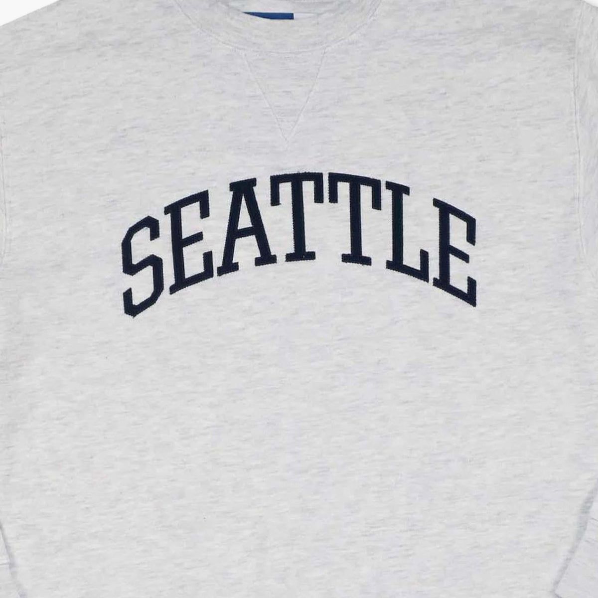 Seattle Applique Iced Heather Big Cotton Crewneck