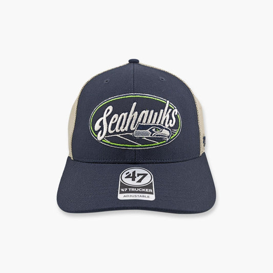 Seattle Seahawks Navy Enfield Strap Trucker Hat