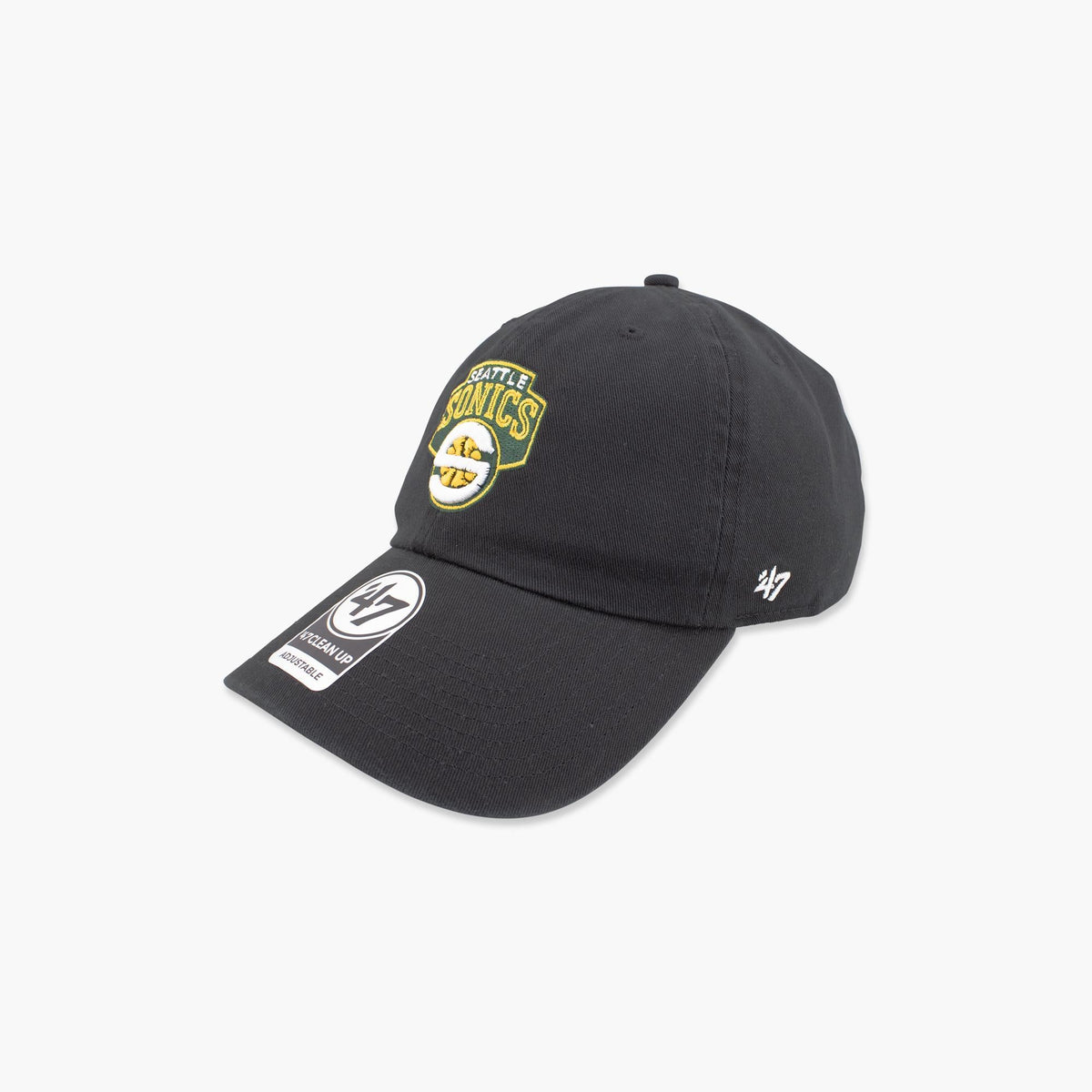Seattle SuperSonics Black "S" Logo Clean Up Adjustable Hat