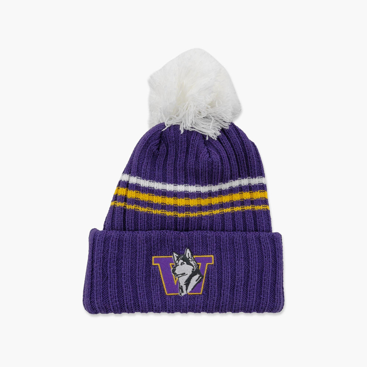 Washington Huskies Purple Fuzzy Script Cuff Beanie