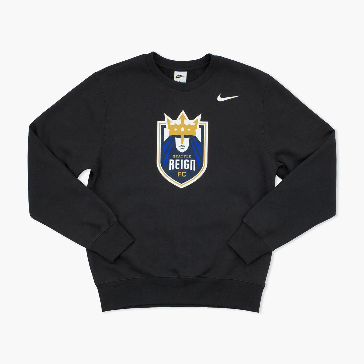 Seattle Reign Black Primary Logo Fleece Crewneck